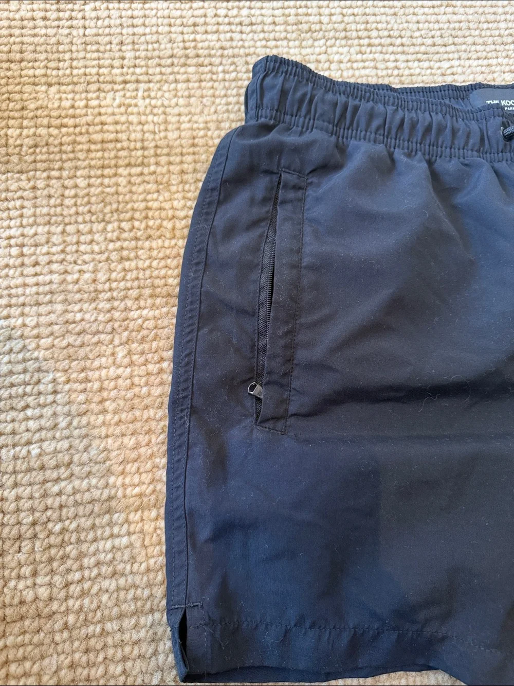 The Kooples Black Swim Shorts with Subtle Green Logo